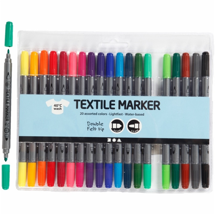 Colortime Textiltusch, standardfärger in de groep SPORT, VRIJE TIJD & HOBBY / Hobby / Schilderen & tekenen / Pennen, kleurpotloden en inkt bij TP E-commerce Nordic AB (A08384)