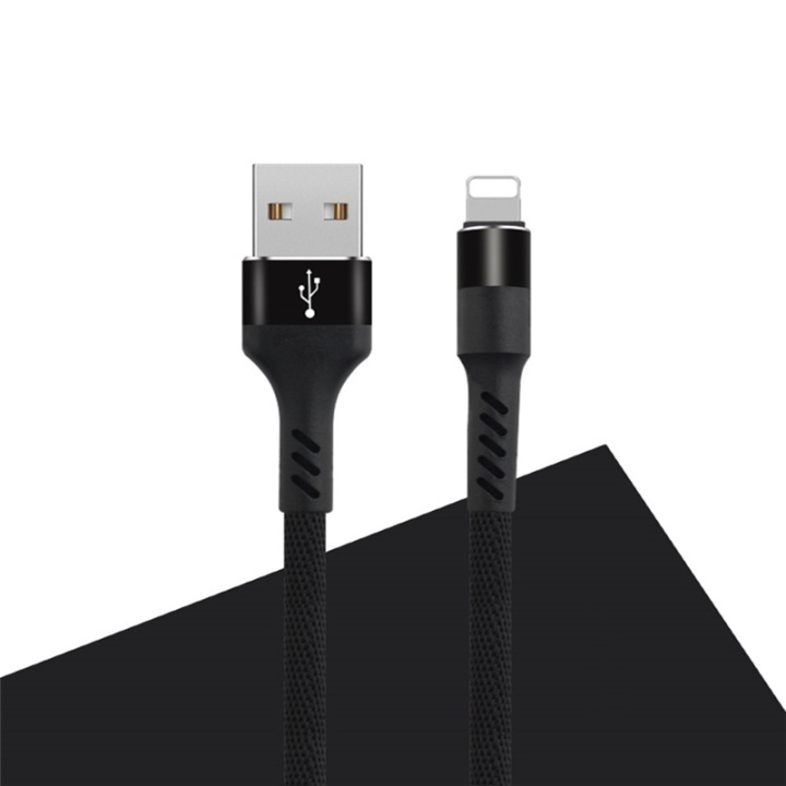 MXUC-01 Lightning-Kabel (2A) Fast Charge, Svart in de groep SMARTPHONE & TABLETS / Opladers & Kabels / Kabels / Kabels Lightning bij TP E-commerce Nordic AB (A08723)