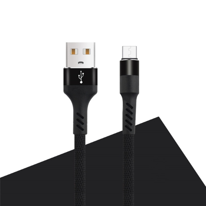 MXUC-01 microUSB-Kabel (2A) Fast Charge, Svart in de groep SMARTPHONE & TABLETS / Opladers & Kabels / Kabels / Kabels microUSB bij TP E-commerce Nordic AB (A08726)