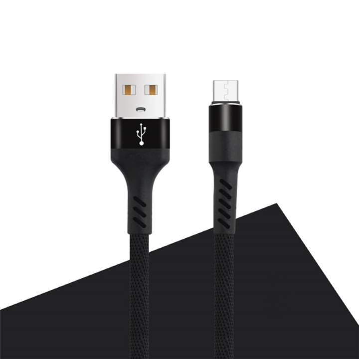 MXUC-01 microUSB-kabel (2A) snel opladen, zwart in de groep SMARTPHONE & TABLETS / Opladers & Kabels / Kabels / Kabels microUSB bij TP E-commerce Nordic AB (A08726)