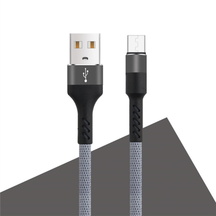 MXUC-01 microUSB-kabel (2A) snel opladen, grijs in de groep SMARTPHONE & TABLETS / Opladers & Kabels / Kabels / Kabels microUSB bij TP E-commerce Nordic AB (A08727)