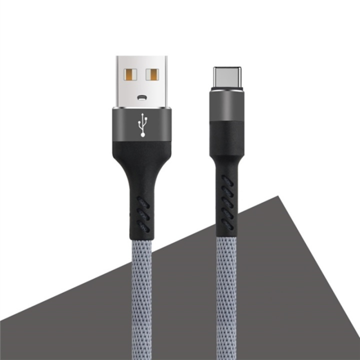 MXUC-01 USB-C Kabel (2A) Fast Charge, Grå in de groep SMARTPHONE & TABLETS / Opladers & Kabels / Kabels / Kabels Type C bij TP E-commerce Nordic AB (A08729)