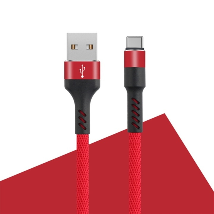 MXUC-01 USB-C Kabel (2A) Fast Charge, Röd in de groep SMARTPHONE & TABLETS / Opladers & Kabels / Kabels / Kabels Type C bij TP E-commerce Nordic AB (A08730)