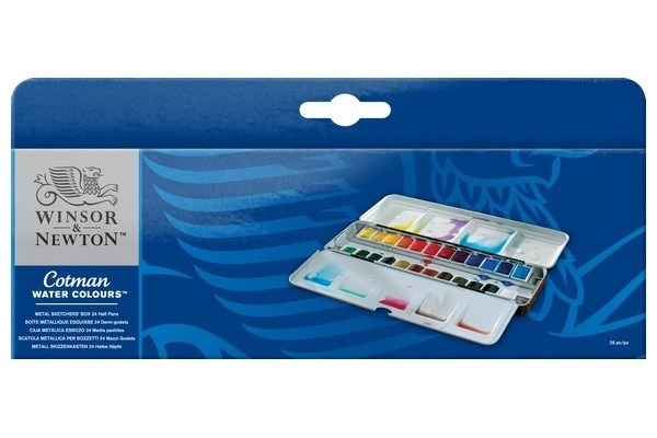 Cotman Water Col sketchers metal box 24 in de groep SPORT, VRIJE TIJD & HOBBY / Hobby / Schilderen & tekenen / Kunstenaarkleuren / Aquarelkleuren bij TP E-commerce Nordic AB (A09097)