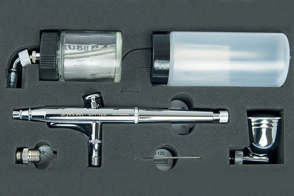 Airbrush DH-125, 0,5mm Gravity-feed 7, 22 & 80cc in de groep SPORT, VRIJE TIJD & HOBBY / Hobby / Airbrush / Spuitpistolen bij TP E-commerce Nordic AB (A09703)