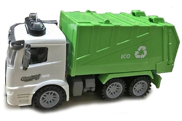Vuilniswagen met licht en geluid 1:14, Groen in de groep SPEELGOED, KINDER- & BABYPRODUCTEN / Speelgoed / Speelgoedauto\'s bij TP E-commerce Nordic AB (A10091)