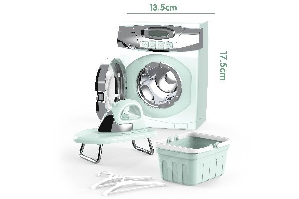 Home Elektrisk tvättmaskin med tillbehör 17,5x13,7cm in de groep SPEELGOED, KINDER- & BABYPRODUCTEN / Speelgoed / Keukenspeelgoed bij TP E-commerce Nordic AB (A10155)