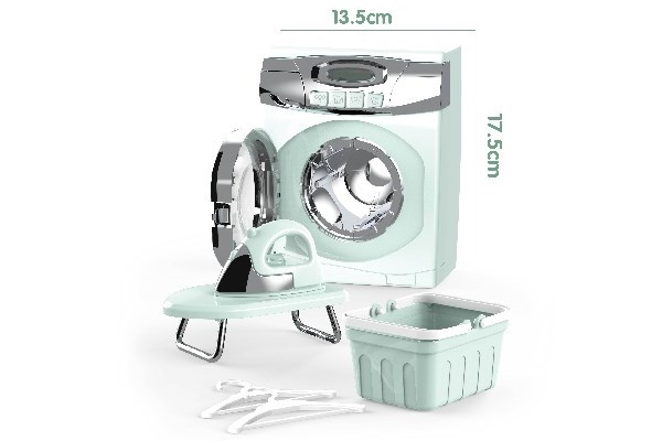 Home Elektrisk tvättmaskin med tillbehör 17,5x13,7cm in de groep SPEELGOED, KINDER- & BABYPRODUCTEN / Speelgoed / Klein huis en rollenspel bij TP E-commerce Nordic AB (A10155)