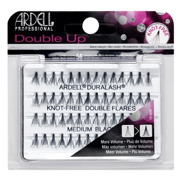 Ardell Double Up Individual Knot-Free Double Flares Medium Black in de groep BEAUTY & HEALTH / Makeup / Ogen & Wenkbrauwen / Nepwimpers bij TP E-commerce Nordic AB (A10258)