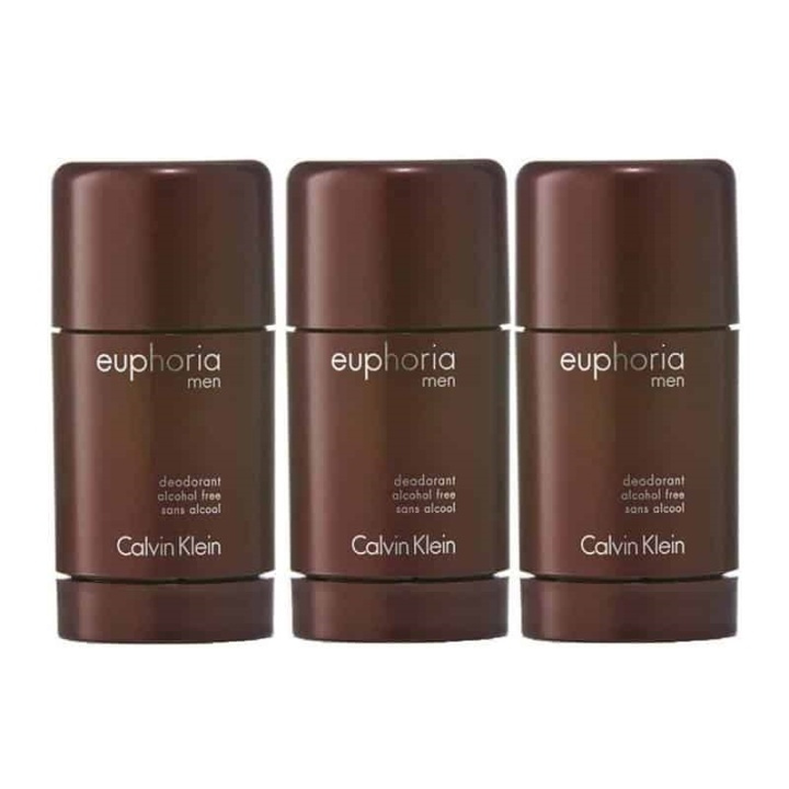 3-pack Calvin Klein Euphoria For Men Deostick 75ml in de groep BEAUTY & HEALTH / Geuren & Parfum / Deodorant / Deodorant voor vrouwen bij TP E-commerce Nordic AB (A10566)