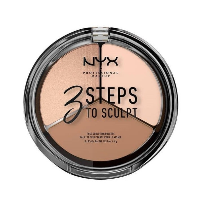 NYX PROF. MAKEUP 3 Steps To Sculpt Face Sculpting Palette - Fair in de groep BEAUTY & HEALTH / Makeup / Make-up gezicht / Contour/Highlight bij TP E-commerce Nordic AB (A12364)