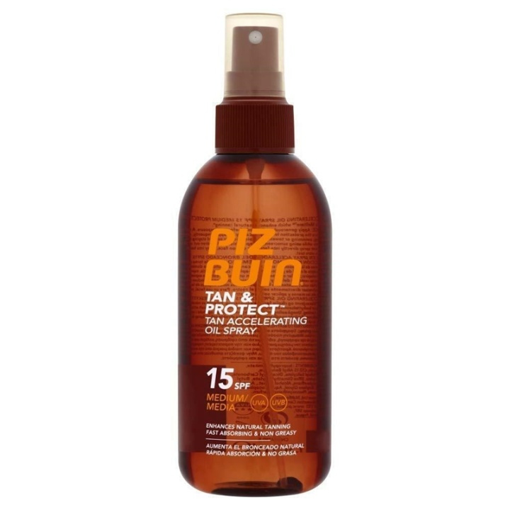 Piz Buin Tan & Protect Tan Accelerating Oil Spray SPF15 150ml in de groep BEAUTY & HEALTH / Huidsverzorging / Zonnebank / Zonnebescherming bij TP E-commerce Nordic AB (A12744)