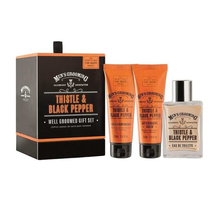 Giftset Scottish Fine Soaps Thistle & Black Pepper Well Groomed Gift Set in de groep BEAUTY & HEALTH / Cadeausets / Cadeausets voor hem bij TP E-commerce Nordic AB (A13052)
