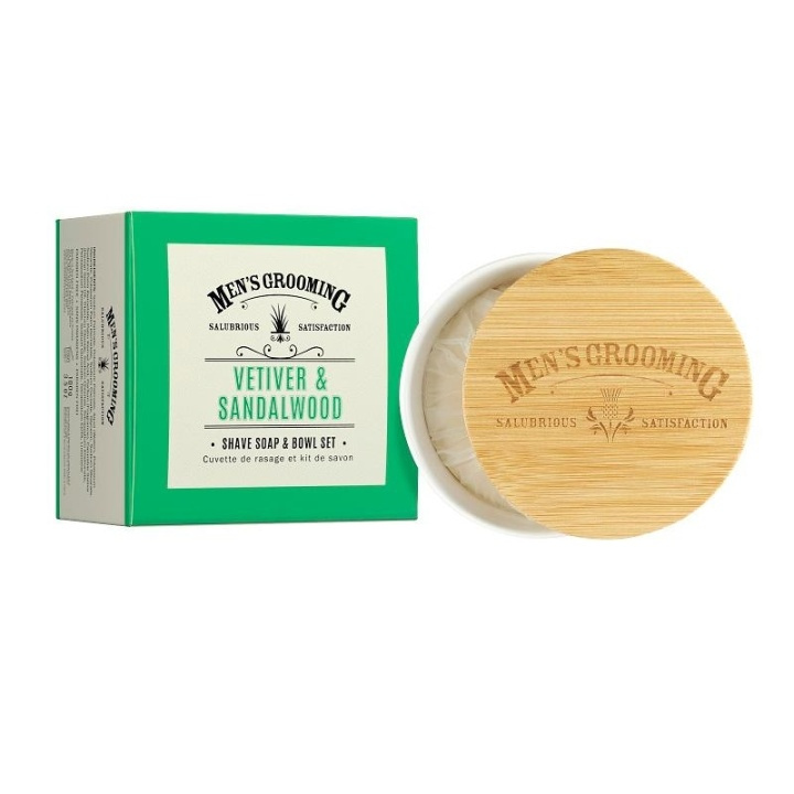 Scottish Fine Soaps Vetiver & Sandalwood Shave Soap & Bowl Set 100g in de groep BEAUTY & HEALTH / Cadeausets / Cadeausets voor hem bij TP E-commerce Nordic AB (A13083)