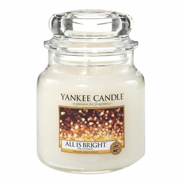 Yankee Candle Classic Medium Jar All is Bright 411g in de groep BEAUTY & HEALTH / Geuren & Parfum / Overige geuren / Geurkaarsen bij TP E-commerce Nordic AB (A13275)