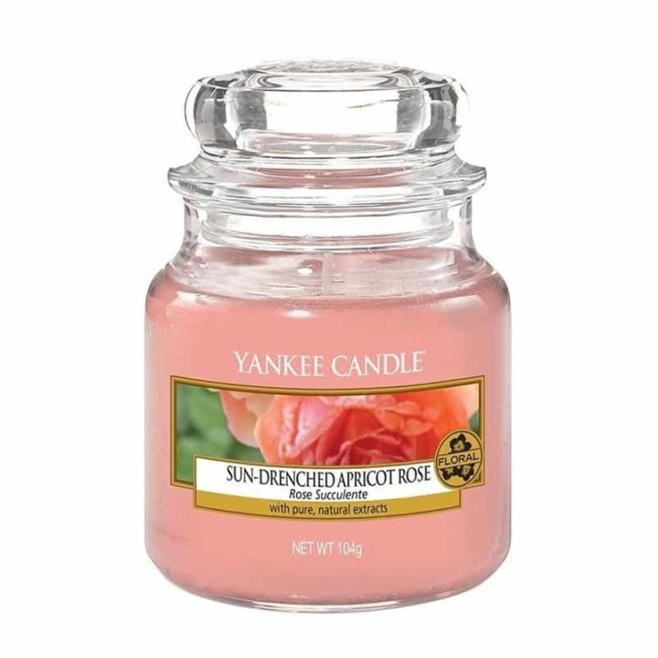 Yankee Candle Classic Small Jar Sun-Drenched Apricot Rose 104g in de groep BEAUTY & HEALTH / Geuren & Parfum / Overige geuren / Geurkaarsen bij TP E-commerce Nordic AB (A13319)