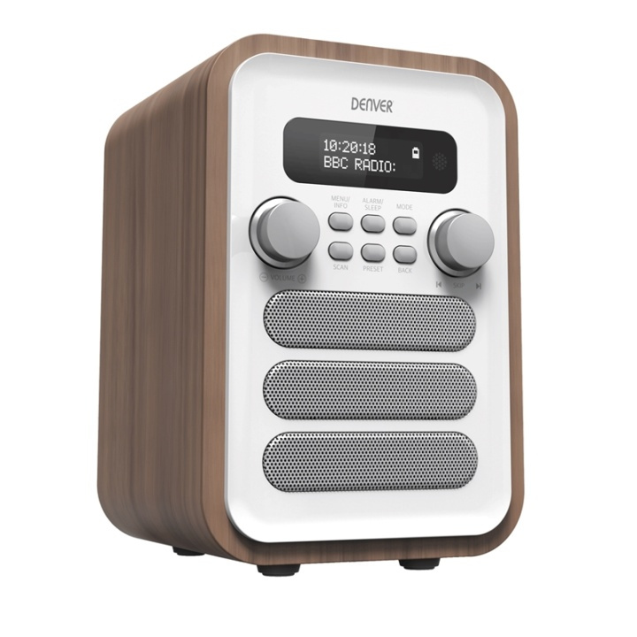 Denver FM/DAB+ Radio Bluetooth Trä/Vi in de groep HOME ELECTRONICS / Audio & Beeld / Thuisbioscoop, Hifi en Draagbaar / Radio & Wekkers / Draadloze audiozender bij TP E-commerce Nordic AB (A13714)