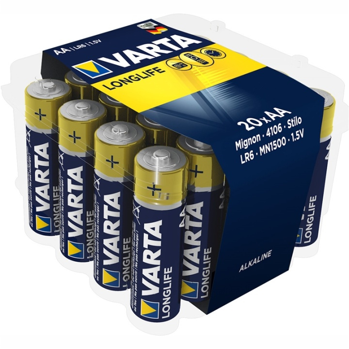 Varta Longlife AA / LR6 Batteri 20-p in de groep HOME ELECTRONICS / Batterijen & Opladers / Batterijen / Batterijen voor hoortoestellen bij TP E-commerce Nordic AB (A13899)