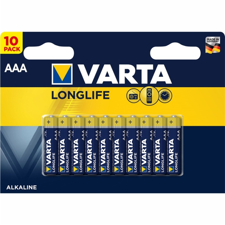 Varta Longlife AAA / LR03 Batteri 10 in de groep HOME ELECTRONICS / Batterijen & Opladers / Batterijen / AAA bij TP E-commerce Nordic AB (A13901)