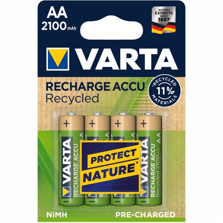 Varta Batterij AA 4 stuks 2100 mAh - Oplaadbaar in de groep HOME ELECTRONICS / Batterijen & Opladers / Oplaadbare batterijen / AA bij TP E-commerce Nordic AB (A13912)