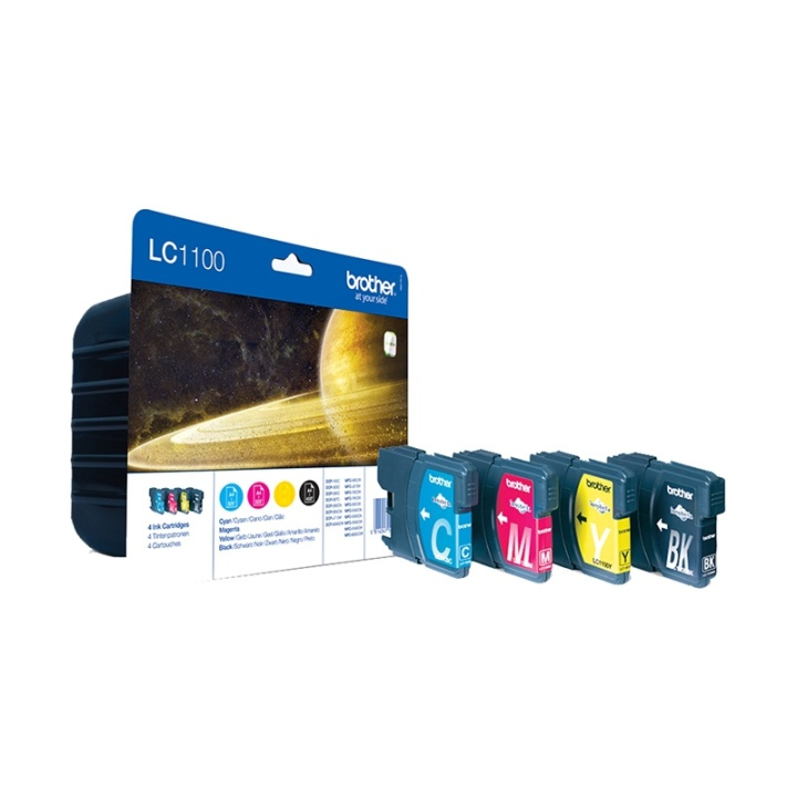 Brother LC-1100VALBPDR bläckpatroner 4 styck Original Svart, Cyan, Magenta, Gul in de groep COMPUTERS & RANDAPPARATUUR / Printers & Accessoires / Inkt & Toner / Inktpatronen / Brother bij TP E-commerce Nordic AB (A13957)