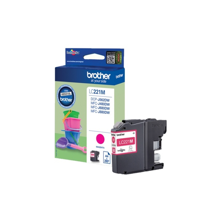 Brother LC-221M bläckpatroner 1 styck Original Magenta in de groep COMPUTERS & RANDAPPARATUUR / Printers & Accessoires / Inkt & Toner / Inktpatronen / Brother bij TP E-commerce Nordic AB (A13990)