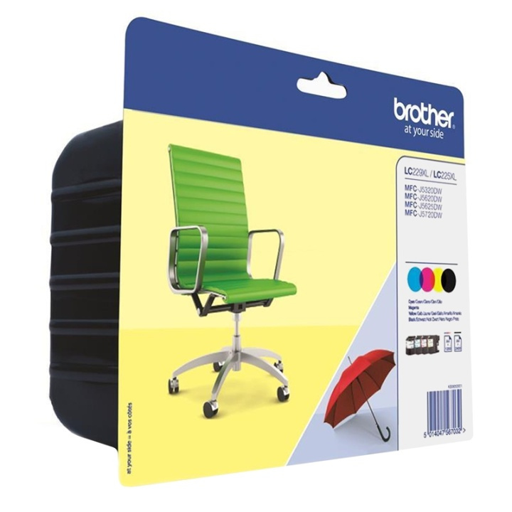 Brother LC-229XLVALBP bläckpatroner 1 styck Original Svart, Cyan, Magenta, Gul in de groep COMPUTERS & RANDAPPARATUUR / Printers & Accessoires / Inkt & Toner / Inktpatronen / Brother bij TP E-commerce Nordic AB (A14002)