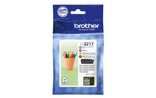 Brother LC-3217 bläckpatroner Original Svart, Cyan, Magenta, Gul in de groep COMPUTERS & RANDAPPARATUUR / Printers & Accessoires / Inkt & Toner / Inktpatronen / Brother bij TP E-commerce Nordic AB (A14016)