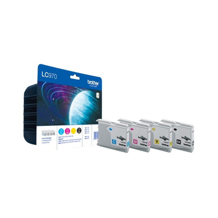 Brother LC-970 Value Pack bläckpatroner Original Svart, Cyan, Magenta, Gul in de groep COMPUTERS & RANDAPPARATUUR / Printers & Accessoires / Inkt & Toner / Inktpatronen / Brother bij TP E-commerce Nordic AB (A14033)