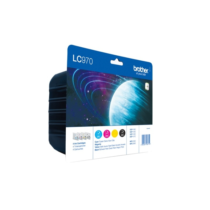 Brother LC-970 bläckpatroner Original Svart, Cyan, Magenta, Gul in de groep COMPUTERS & RANDAPPARATUUR / Printers & Accessoires / Inkt & Toner / Inktpatronen / Brother bij TP E-commerce Nordic AB (A14037)