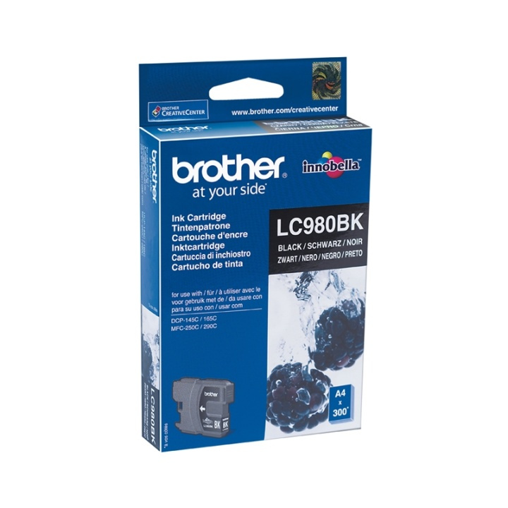 Brother LC-980BK bläckpatroner 1 styck Original Svart in de groep COMPUTERS & RANDAPPARATUUR / Printers & Accessoires / Inkt & Toner / Inktpatronen / Brother bij TP E-commerce Nordic AB (A14039)