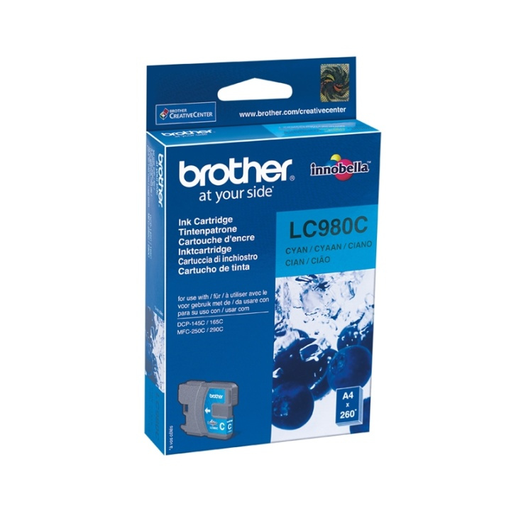 Brother LC-980C bläckpatroner 1 styck Original Cyan in de groep COMPUTERS & RANDAPPARATUUR / Printers & Accessoires / Inkt & Toner / Inktpatronen / Brother bij TP E-commerce Nordic AB (A14040)