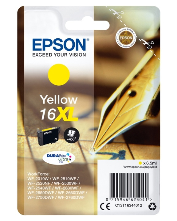 Epson Pen and crossword Enpack gul 16XL DURABrite Ultra-bläck in de groep COMPUTERS & RANDAPPARATUUR / Printers & Accessoires / Inkt & Toner / Inktpatronen / Epson bij TP E-commerce Nordic AB (A14059)