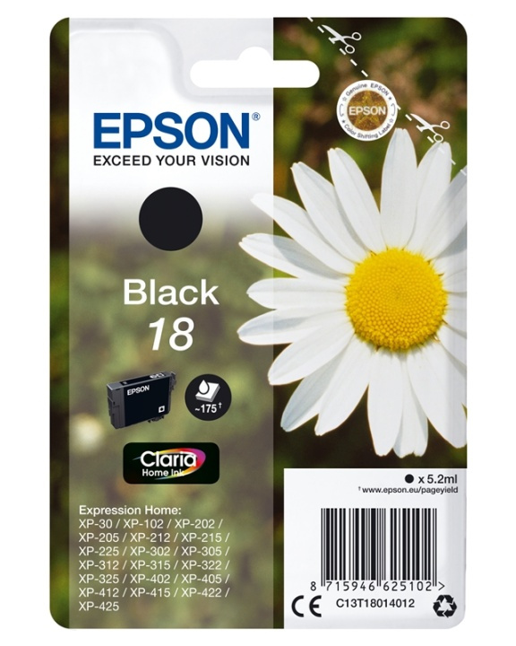 Epson Daisy Enpack svart 18 Claria Home-bläck in de groep COMPUTERS & RANDAPPARATUUR / Printers & Accessoires / Inkt & Toner / Inktpatronen / Epson bij TP E-commerce Nordic AB (A14065)