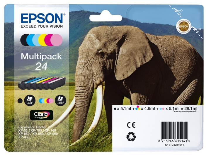 Epson Elephant Multipack 6-colours 24 Claria Photo HD Ink in de groep COMPUTERS & RANDAPPARATUUR / Printers & Accessoires / Inkt & Toner / Inktpatronen / Epson bij TP E-commerce Nordic AB (A14070)