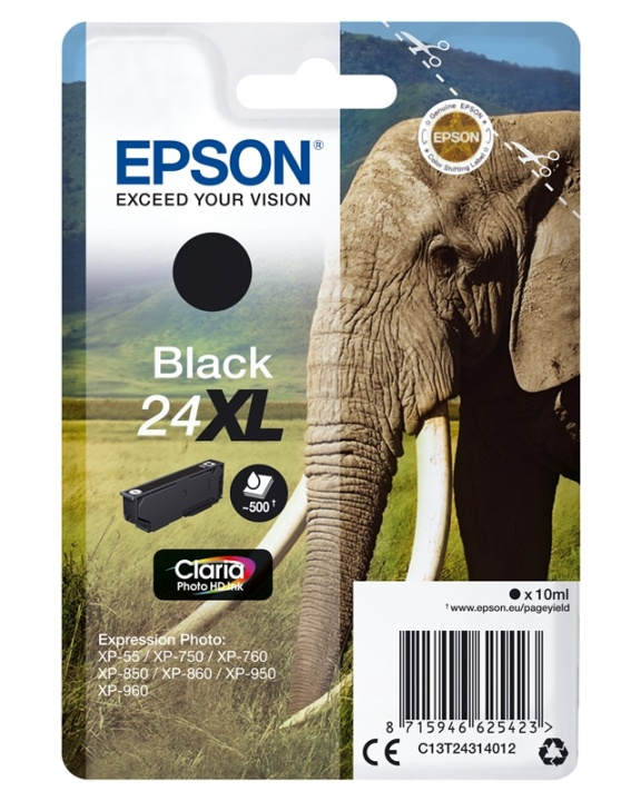 Epson Elephant Enpack svart 24XL Claria Photo HD-bläck in de groep COMPUTERS & RANDAPPARATUUR / Printers & Accessoires / Inkt & Toner / Inktpatronen / Epson bij TP E-commerce Nordic AB (A14075)