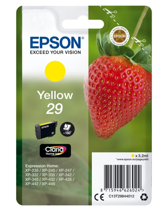 Epson Strawberry Singlepack Yellow 29 Claria Home Ink in de groep COMPUTERS & RANDAPPARATUUR / Printers & Accessoires / Inkt & Toner / Inktpatronen / Epson bij TP E-commerce Nordic AB (A14084)