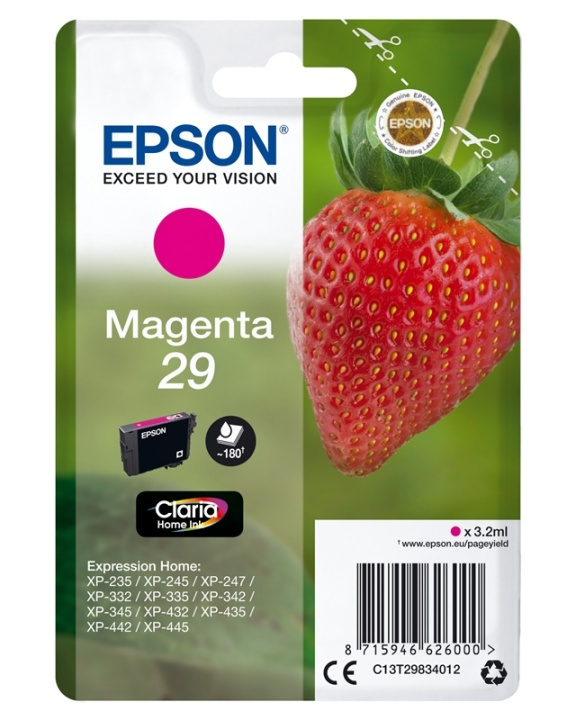 Epson Strawberry Singlepack Magenta 29 Claria Home Ink in de groep COMPUTERS & RANDAPPARATUUR / Printers & Accessoires / Inkt & Toner / Inktpatronen / Epson bij TP E-commerce Nordic AB (A14085)