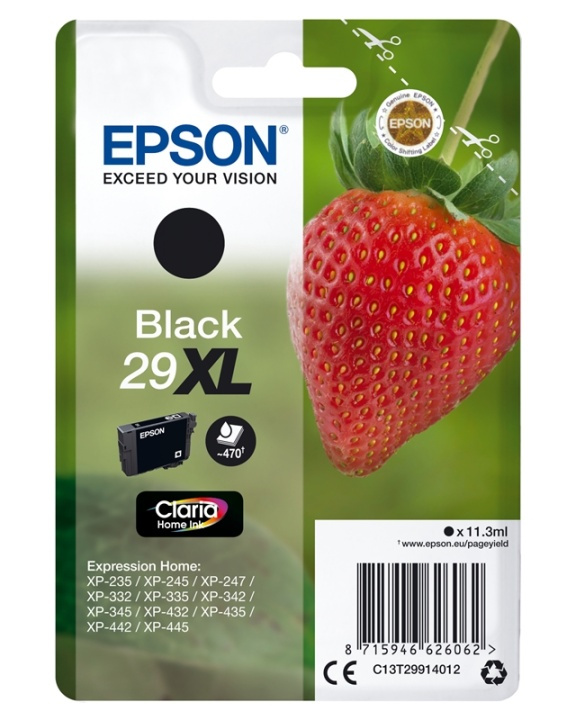 Epson Strawberry Singlepack Black 29XL Claria Home Ink in de groep COMPUTERS & RANDAPPARATUUR / Printers & Accessoires / Inkt & Toner / Inktpatronen / Epson bij TP E-commerce Nordic AB (A14092)