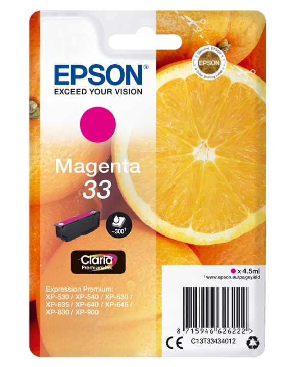 Epson Oranges Singlepack Magenta 33 Claria Premium Ink in de groep COMPUTERS & RANDAPPARATUUR / Printers & Accessoires / Inkt & Toner / Inktpatronen / Epson bij TP E-commerce Nordic AB (A14096)
