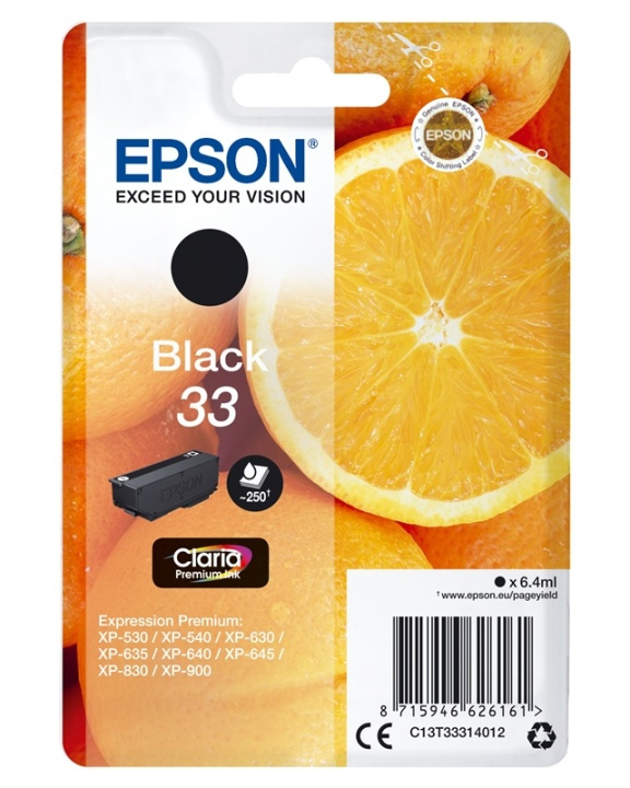 Epson Oranges Singlepack Black 33 Claria Premium Ink in de groep COMPUTERS & RANDAPPARATUUR / Printers & Accessoires / Inkt & Toner / Inktpatronen / Epson bij TP E-commerce Nordic AB (A14098)