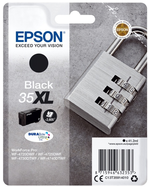 Epson Padlock Singlepack Black 35XL DURABrite Ultra Ink in de groep COMPUTERS & RANDAPPARATUUR / Printers & Accessoires / Inkt & Toner / Inktpatronen / Epson bij TP E-commerce Nordic AB (A14111)