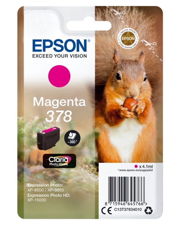 Epson Squirrel Singlepack Magenta 378 Claria Photo HD Ink in de groep COMPUTERS & RANDAPPARATUUR / Printers & Accessoires / Inkt & Toner / Inktpatronen / Epson bij TP E-commerce Nordic AB (A14113)