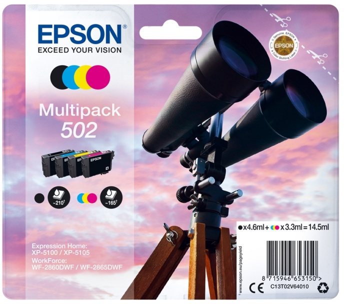 Epson Multipack 4-colours 502 Ink in de groep COMPUTERS & RANDAPPARATUUR / Printers & Accessoires / Inkt & Toner / Inktpatronen / Epson bij TP E-commerce Nordic AB (A14116)