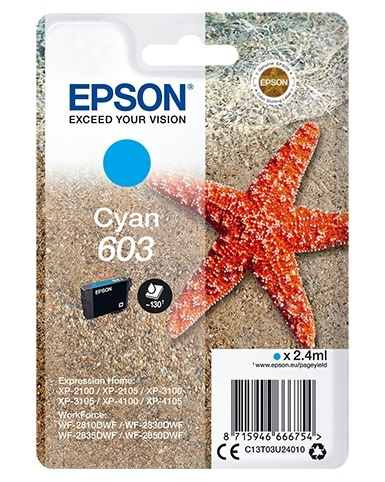 Epson Singlepack Cyan 603 Ink in de groep COMPUTERS & RANDAPPARATUUR / Printers & Accessoires / Inkt & Toner / Inktpatronen / Epson bij TP E-commerce Nordic AB (A14118)