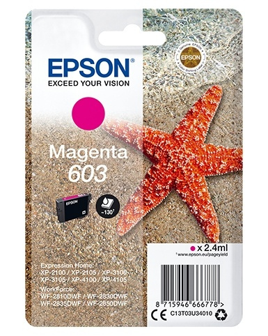 Epson Singlepack Magenta 603 Ink in de groep COMPUTERS & RANDAPPARATUUR / Printers & Accessoires / Inkt & Toner / Inktpatronen / Epson bij TP E-commerce Nordic AB (A14120)