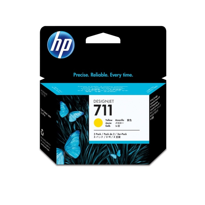 HP 711 bläckpatroner 3 styck Original Gul in de groep COMPUTERS & RANDAPPARATUUR / Printers & Accessoires / Inkt & Toner / Inktpatronen / HP bij TP E-commerce Nordic AB (A14178)