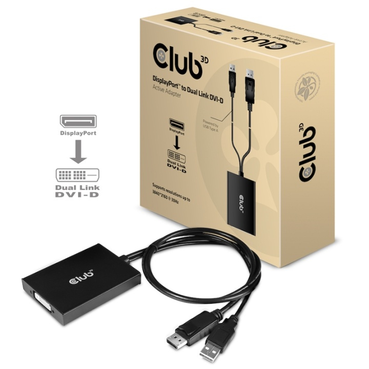 CLUB3D cac-1010 Displayport/usb DVI-I Daul link Svart, Vit in de groep COMPUTERS & RANDAPPARATUUR / Computerkabels / DisplayPort / Adapters bij TP E-commerce Nordic AB (A14263)