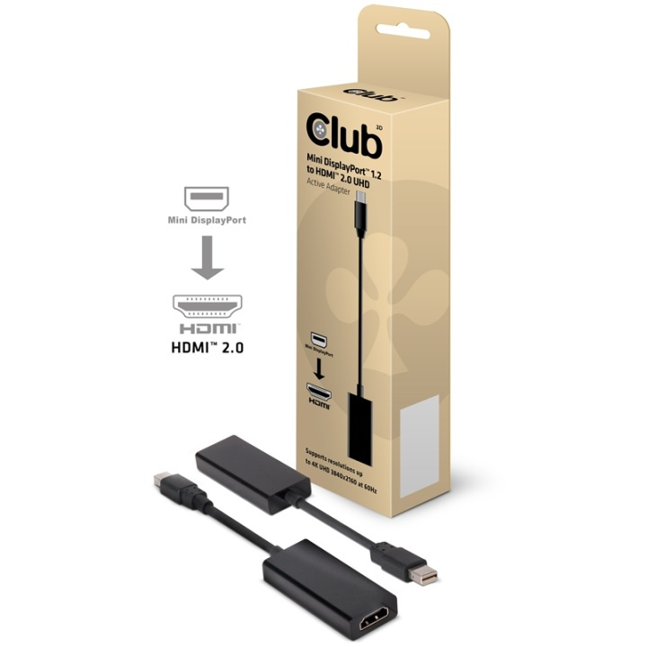 CLUB3D CAC-2170 cable gender changer Mini DisplayPort 1.2 HDMI 2.0 Svart in de groep COMPUTERS & RANDAPPARATUUR / Computerkabels / DisplayPort / Adapters bij TP E-commerce Nordic AB (A14277)