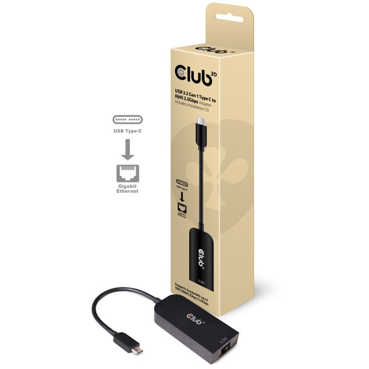CLUB3D CAC-1520 cable gender changer USB C Ethernet Svart in de groep COMPUTERS & RANDAPPARATUUR / Netwerk / Netwerkkaarten / USB bij TP E-commerce Nordic AB (A14278)
